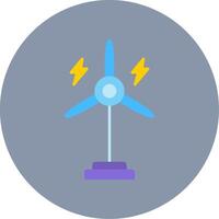 Eolic Turbine Flat Circle Icon vector