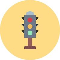 Traffic Lights Flat Circle Icon vector