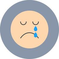 Crying Flat Circle Icon vector