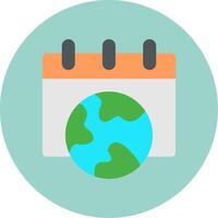 Eco calendar Flat Circle Icon vector