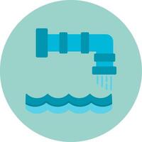 Water Pollution Flat Circle Icon vector