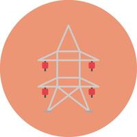Electric Tower Flat Circle Icon vector
