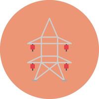 Electric Tower Flat Circle Icon vector