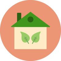 eco hogar plano circulo icono vector