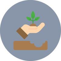 Replant Flat Circle Icon vector