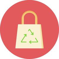 Recycle Bag Flat Circle Icon vector
