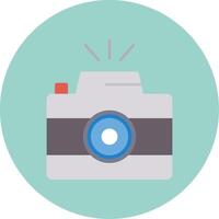 Photo Camera Flat Circle Icon vector