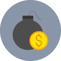 Debt Flat Circle Icon vector