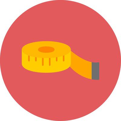 Measure Tape Flat Circle Icon