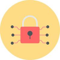 Cyber Attack Flat Circle Icon vector