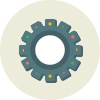 Setting Flat Circle Icon vector