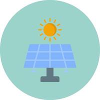 solar energía plano circulo icono vector