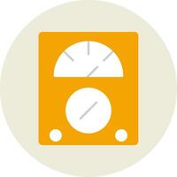 Voltmeter Flat Circle Icon vector