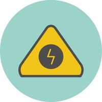 Electrical Danger Sign Flat Circle Icon vector