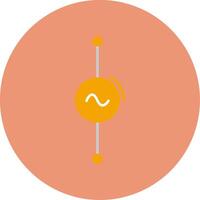 AC Voltage Source Flat Circle Icon vector