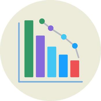 Decrease Flat Circle Icon vector