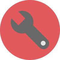 Wrench Flat Circle Icon vector