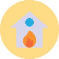 ardiente casa plano circulo icono vector