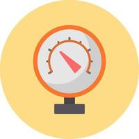 Pressure Meter Flat Circle Icon vector