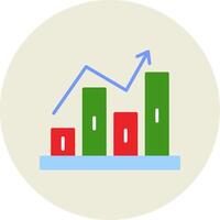 Stock Market Flat Circle Icon vector