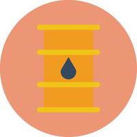 Oil Barrel Flat Circle Icon vector