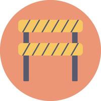 Road Block Flat Circle Icon vector