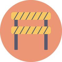 Road Block Flat Circle Icon vector