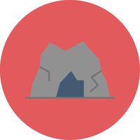 Cave Flat Circle Icon vector