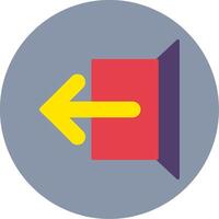 Logout Flat Circle Icon vector