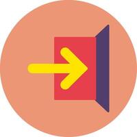 Sign In Flat Circle Icon vector