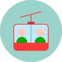 Ski Lift Flat Circle Icon vector