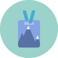 Ski Pass Flat Circle Icon vector