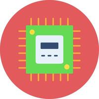 Processor Flat Circle Icon vector