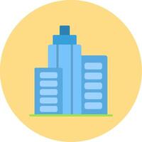 Office Building Flat Circle Icon vector