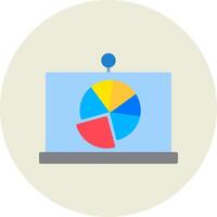 Pie Chart Flat Circle Icon vector