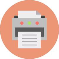 Printer Flat Circle Icon vector