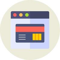 Web Payment Flat Circle Icon vector