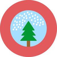 Snow Globe Flat Circle Icon vector