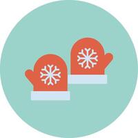 Mitten Flat Circle Icon vector