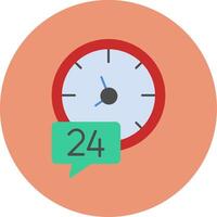 24 Hours Flat Circle Icon vector