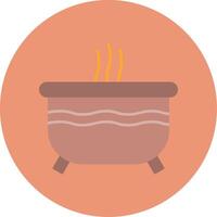 Hot Tub Flat Circle Icon vector