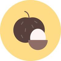 Longan Flat Circle Icon vector