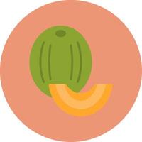 Honeydew melon Flat Circle Icon vector