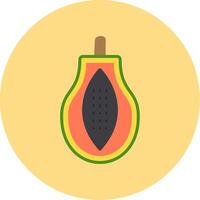 papaya plano circulo icono vector