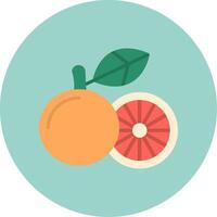 Grapefruit Flat Circle Icon vector