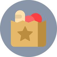 Grocery Bag Flat Circle Icon vector