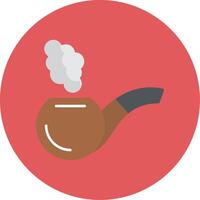 Smoking Pipe Flat Circle Icon vector