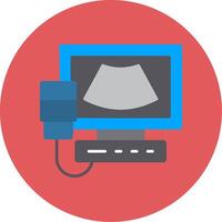 Ultrasound Flat Circle Icon vector