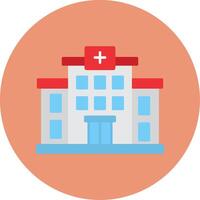 Hospital Flat Circle Icon vector