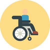 discapacitado persona plano circulo icono vector
